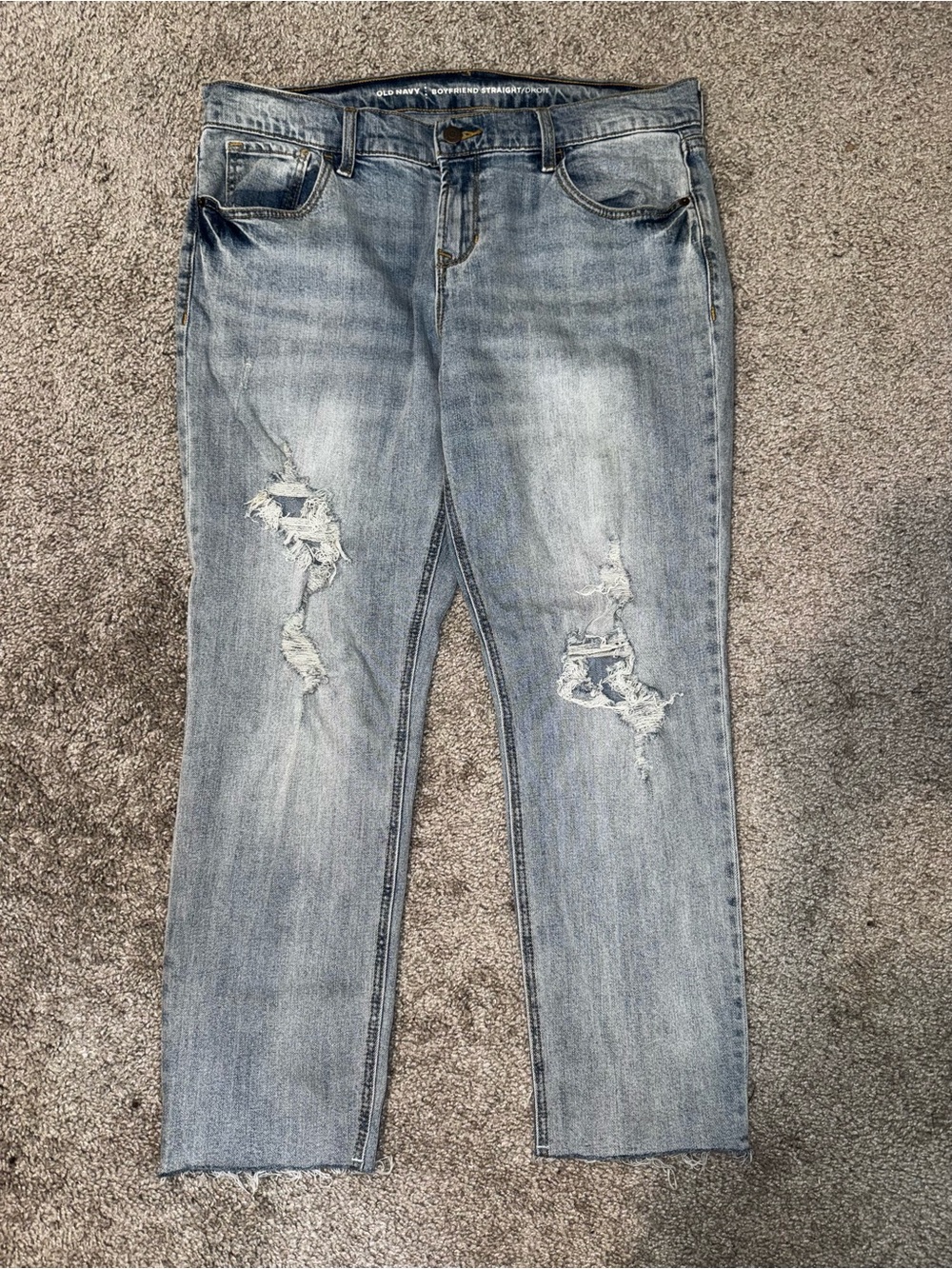 Old Navy Distressed Boyfriend Light Blue Jeans